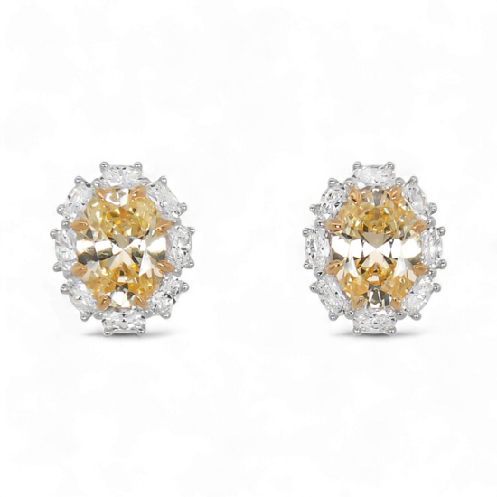 Gelbe Edelstein-Ohrringe