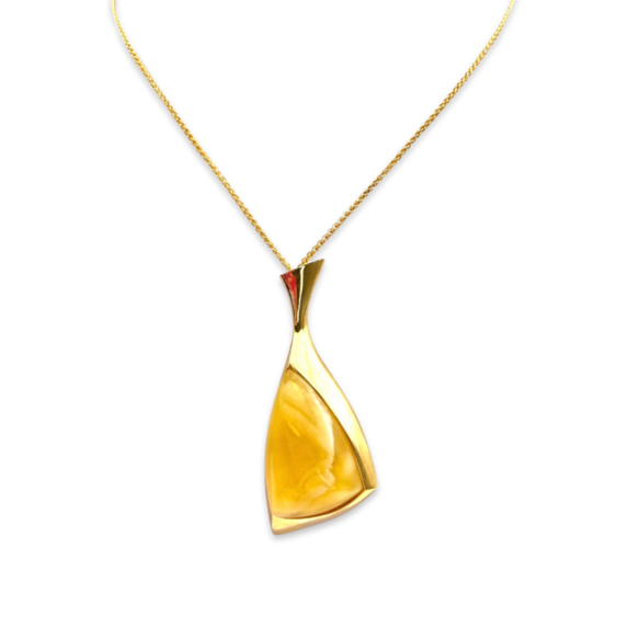 Amber gold plated necklace