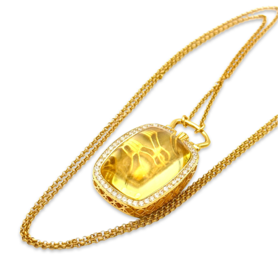 Amber gold plated necklace