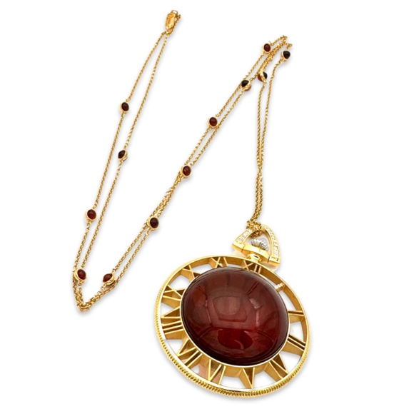 Amber gold plated necklace