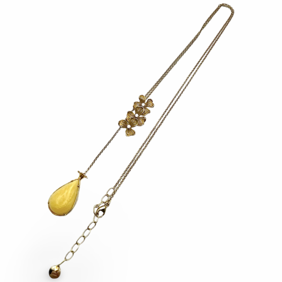 Amber gold plated necklace