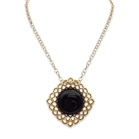 Amber gold plated necklace