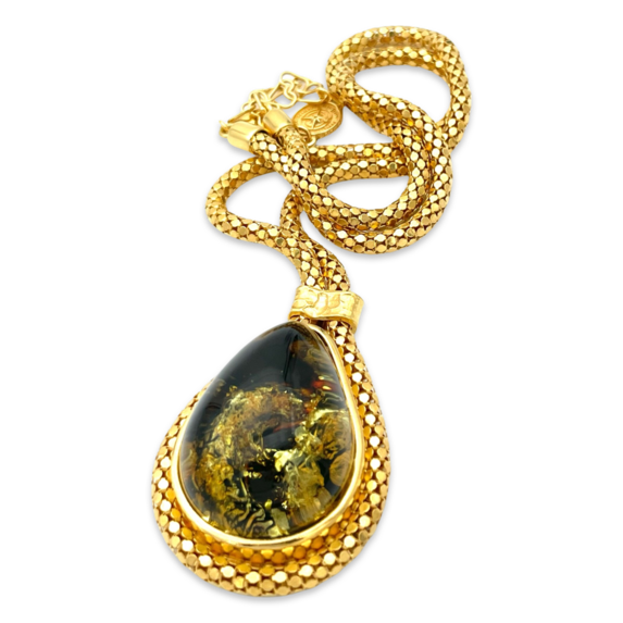 Amber gold plated necklace