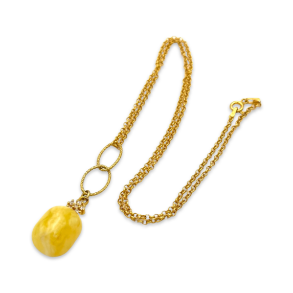 Amber gold plated necklace