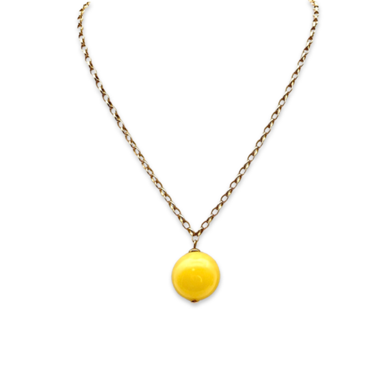 Amber gold plated necklace