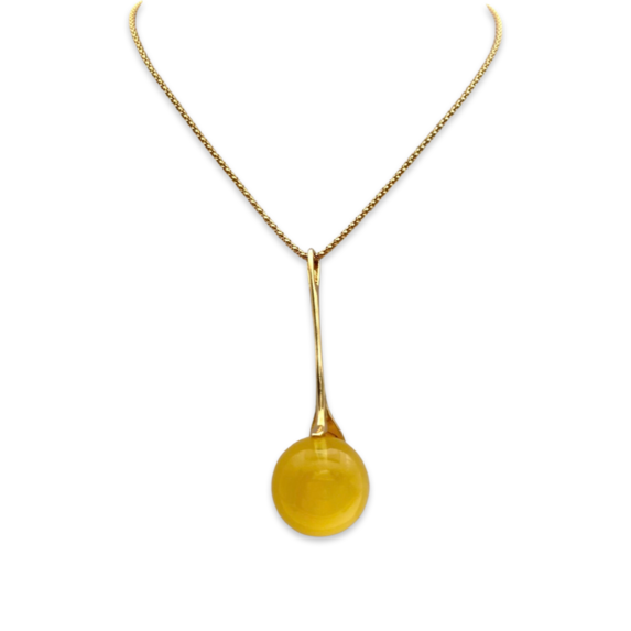 Amber gold plated necklace