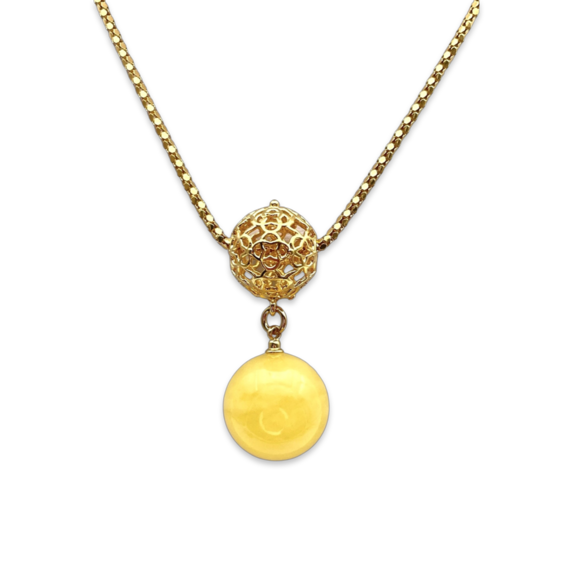 Amber gold plated necklace