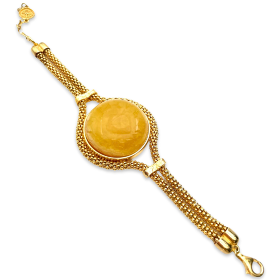 Gold plated amber bracelet