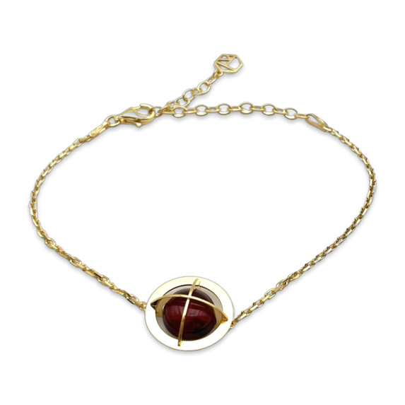 Gold plated amber bracelet