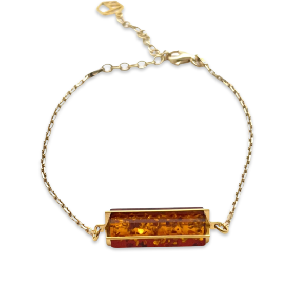 Pulsera de Ámbar Bañada en Oro