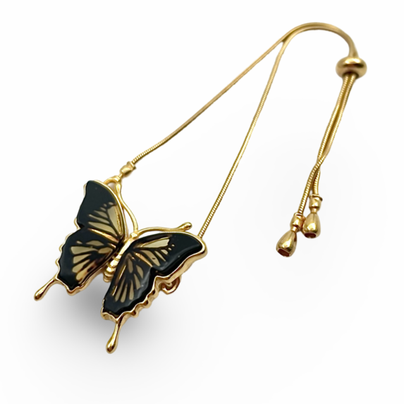 Gold-plated amber bracelet Butterfly