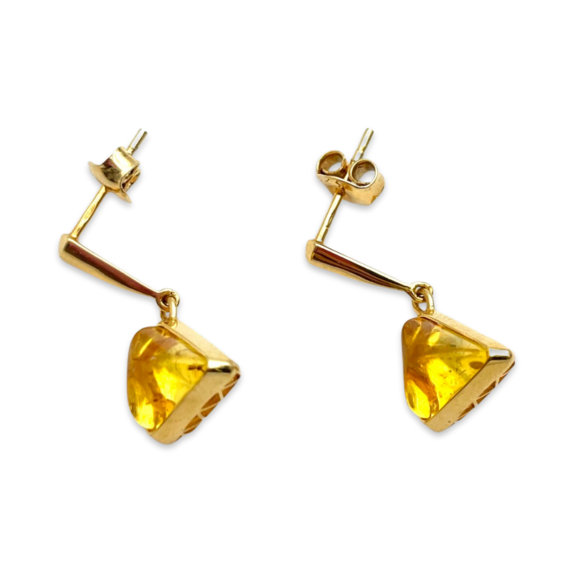 Gold plated amber earrings