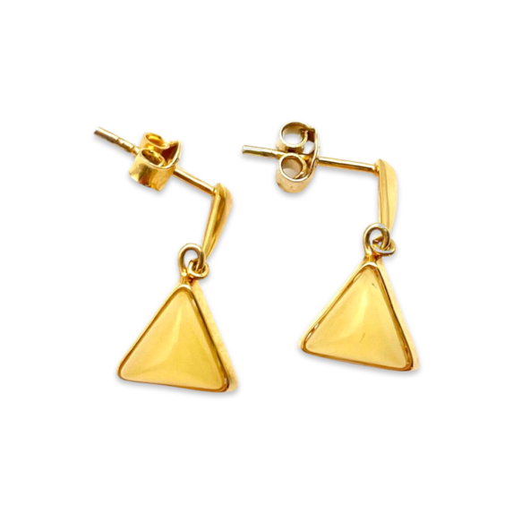 Gold plated amber earrings