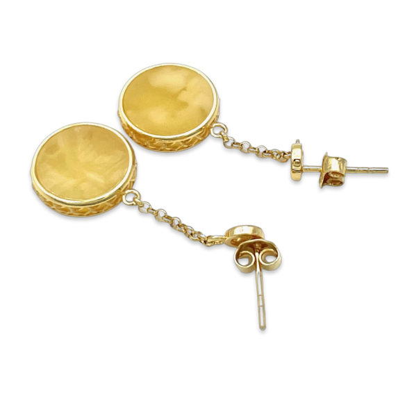 Gold plated amber earrings