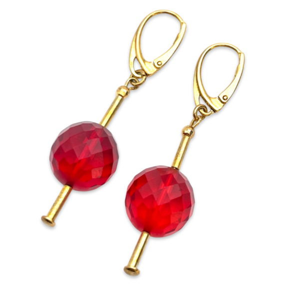 Gold plated amber earrings