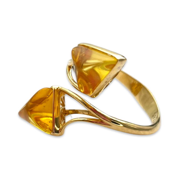 Gold plated amber ring