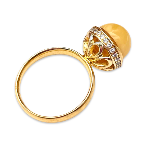 Gold plated amber ring