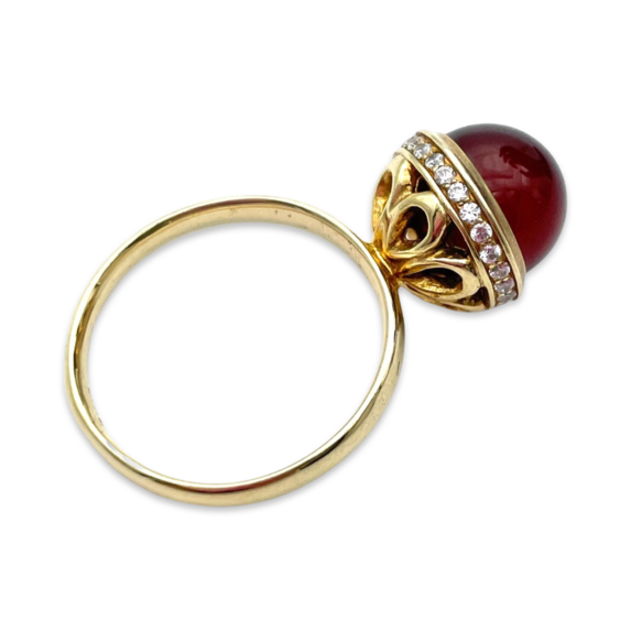 Gold plated amber ring