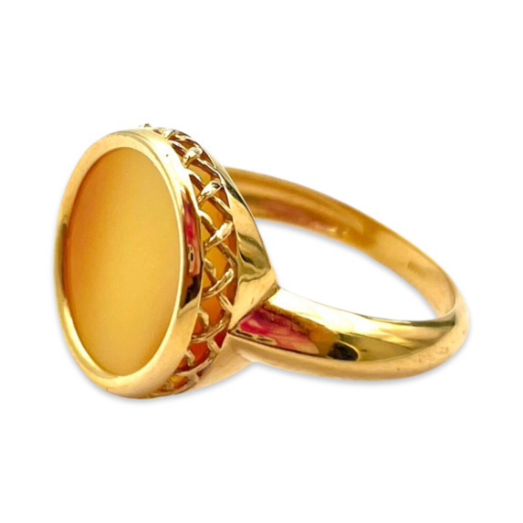 Gold plated amber ring