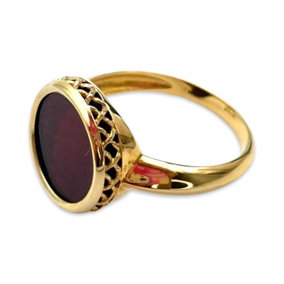 Anillo Ámbar Bañado en Oro