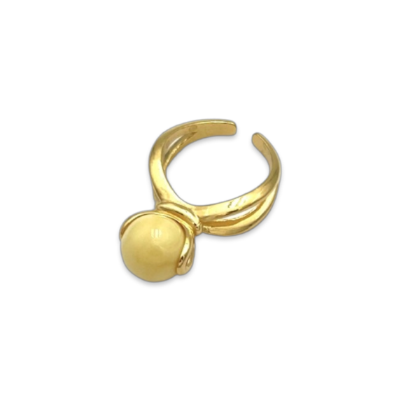 Anillo Ámbar Bañado en Oro