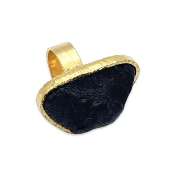 Anillo Ámbar Bañado en Oro