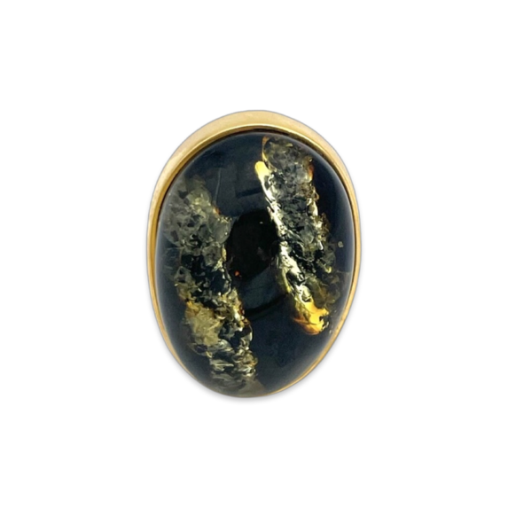 Gold plated amber ring