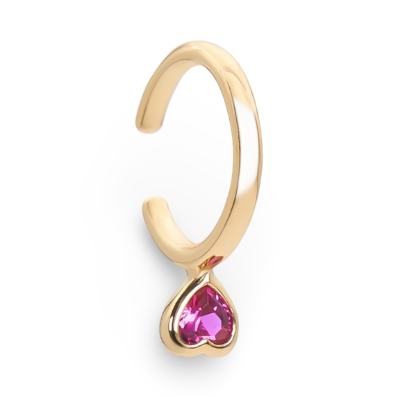 Gold plated silver Ear Cuff zircon Heart