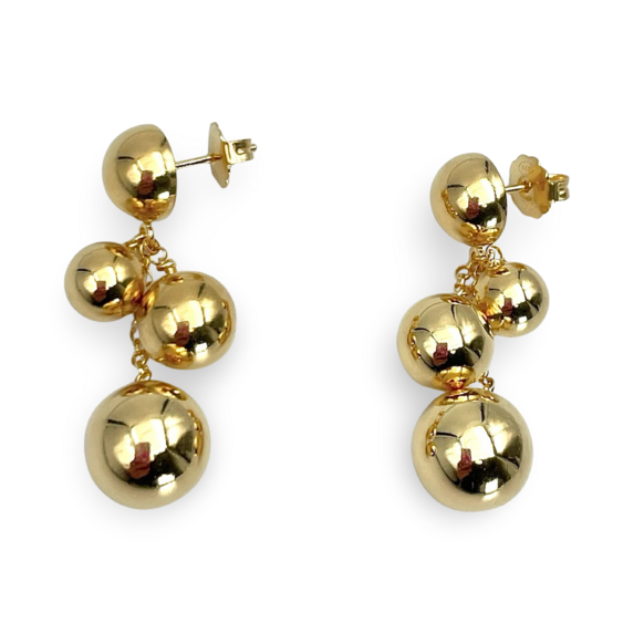 Gold plated silver earrings Balls