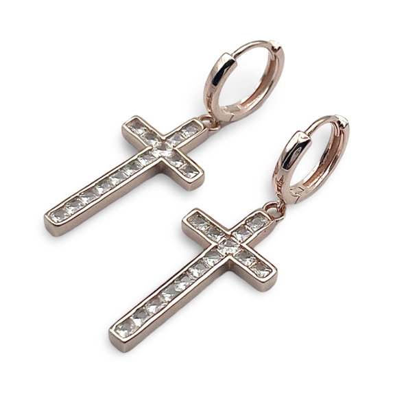 Gold plated silver earrings Crosses