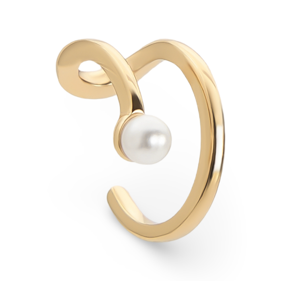 Gold plated silver Pearl Ear Cuff