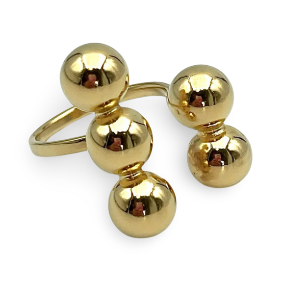 Gold plated silver ring Balls