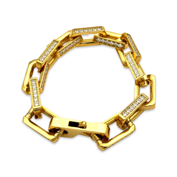 Pulsera de Circonitas Bañada en Oro