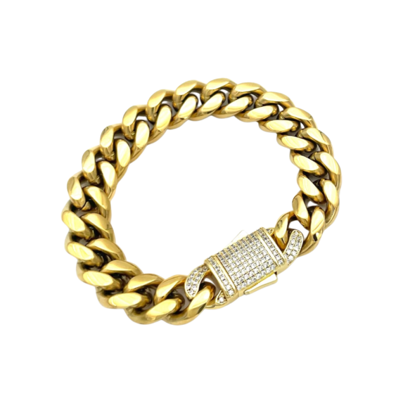 Gold-plated zircon bracelet GIA