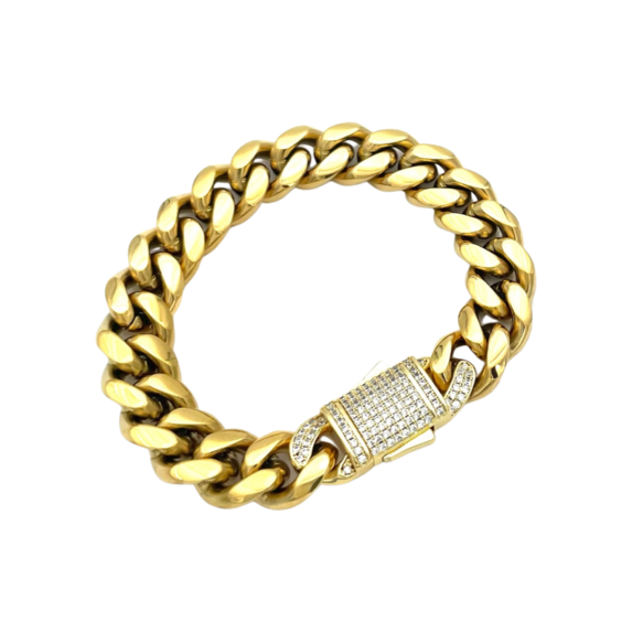 Pulsera Bañada en Oro con Circonitas GIA