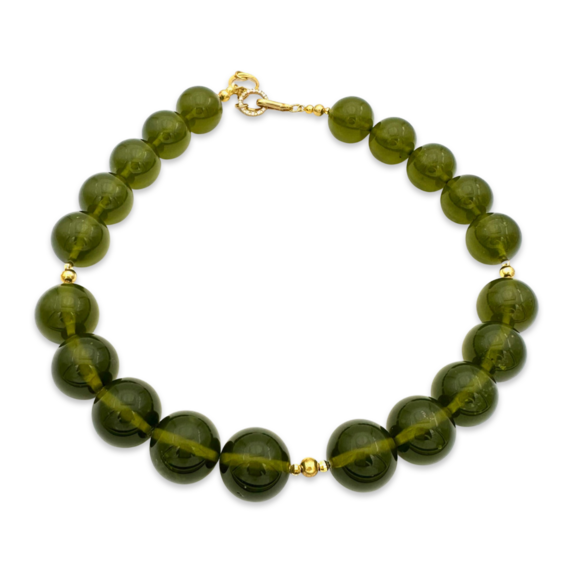 Green amber beads