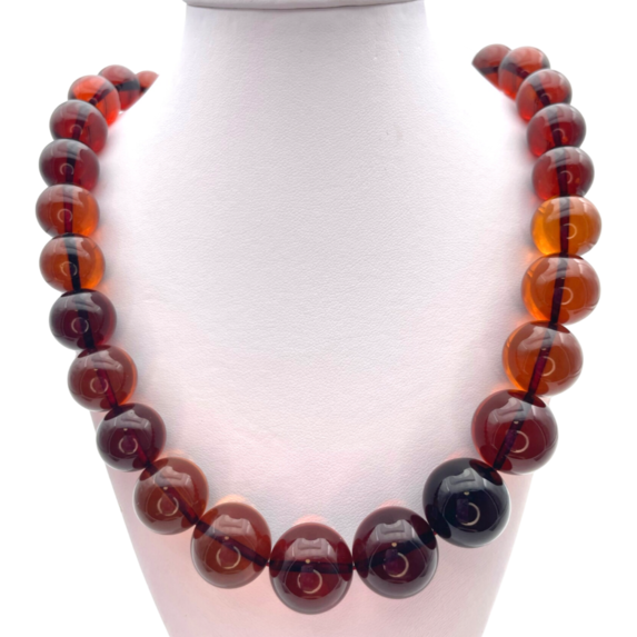 Necklace cognac amber