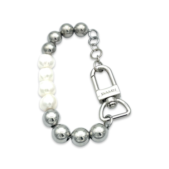 Pulsera de Cuentas de Perlas Plata