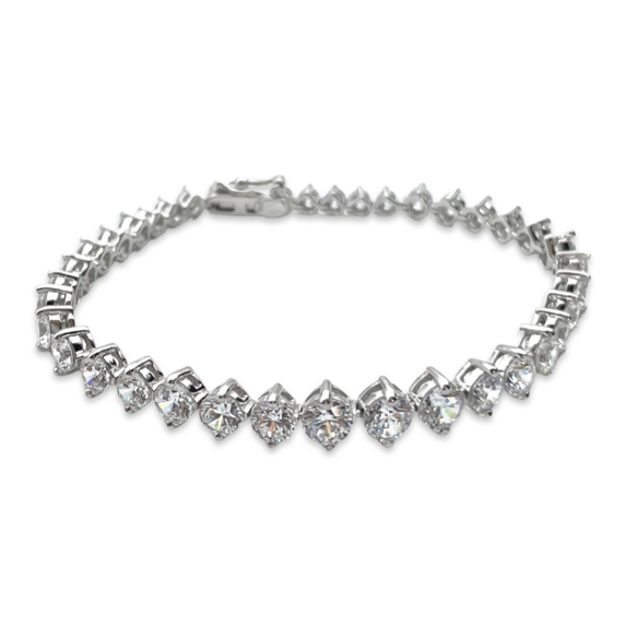 Silver bracelet with zircons