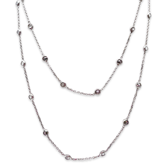 Silver chain with zircons