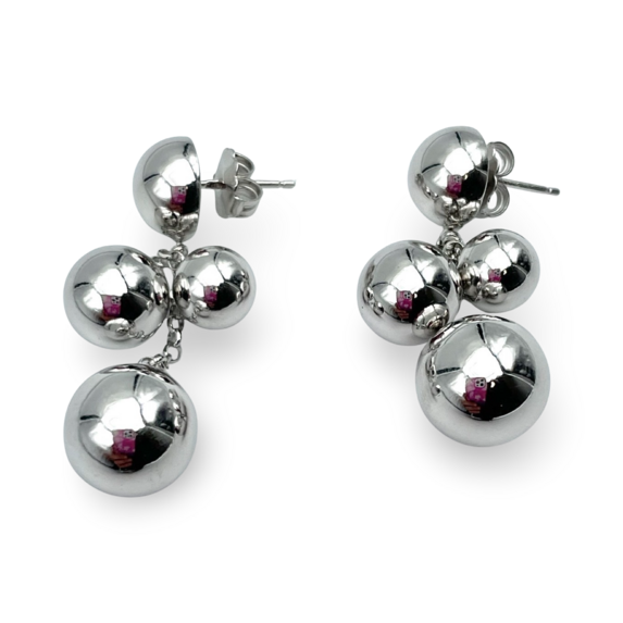 Silver earrings Balls