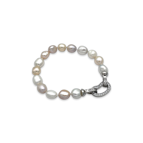 Silver pearl bracelet