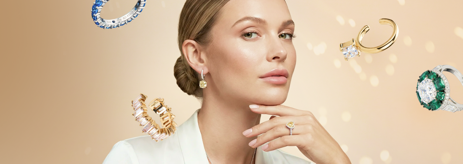 Bijoux en argent sterling avec zircons naturels